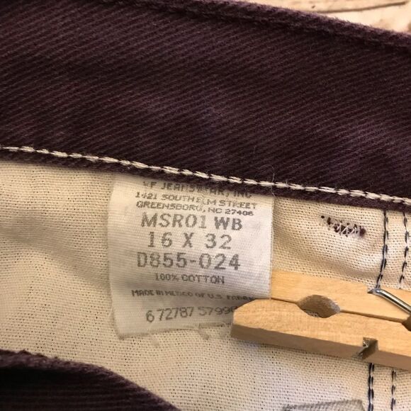 Vintage Wrangler Womens High Waisted Burgundy Plum “Mom” Jeans Size 16 (31/31) - Picture 13 of 16